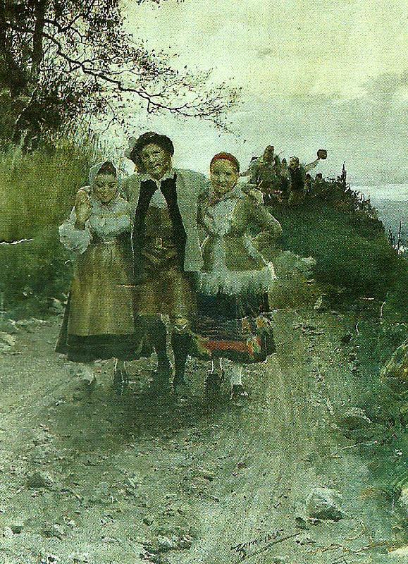 Anna Ancher tur hos damerna Norge oil painting art